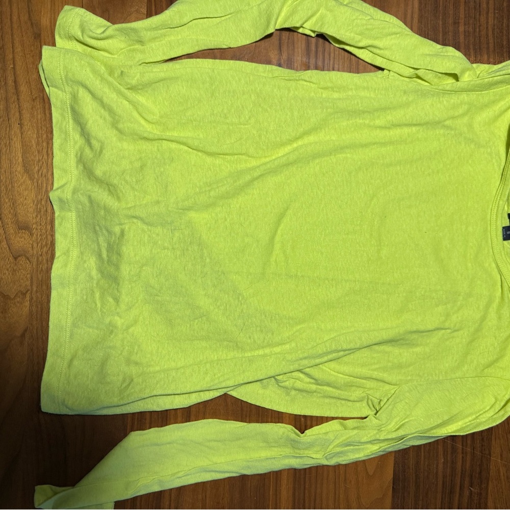 J. Crew Lime Green Long Sleeve yoga Shirt